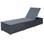 liggestol med hynde polyrattan sort