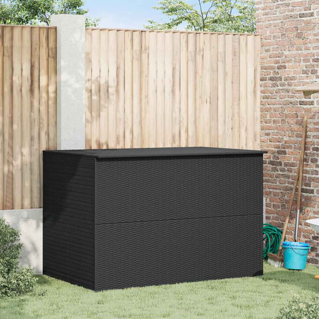 udendørs opbevaringskasse 150x100x100 cm polyrattan sort
