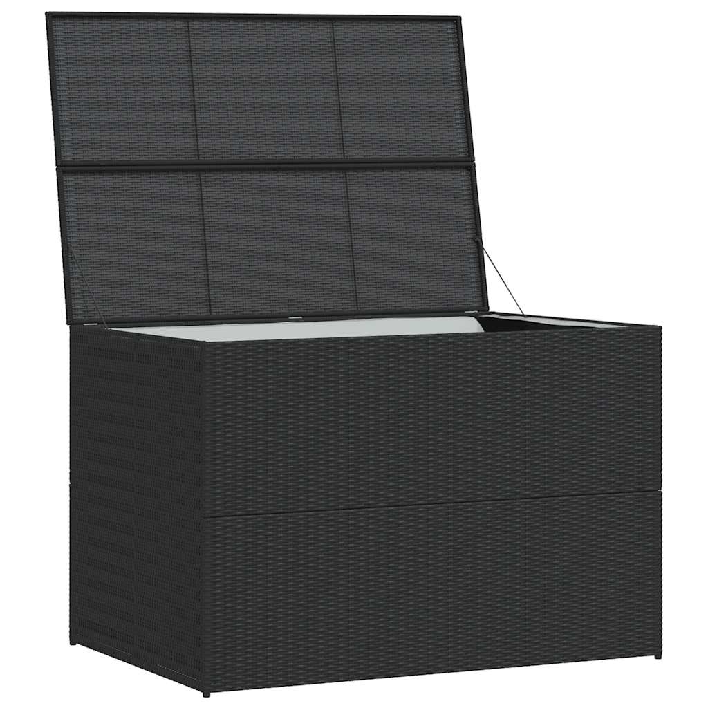 udendørs opbevaringskasse 150x100x100 cm polyrattan sort