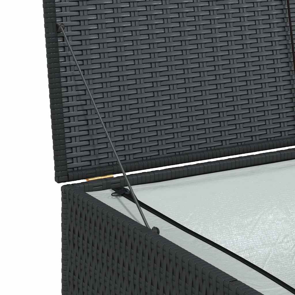 udendørs opbevaringskasse 150x100x100 cm polyrattan sort