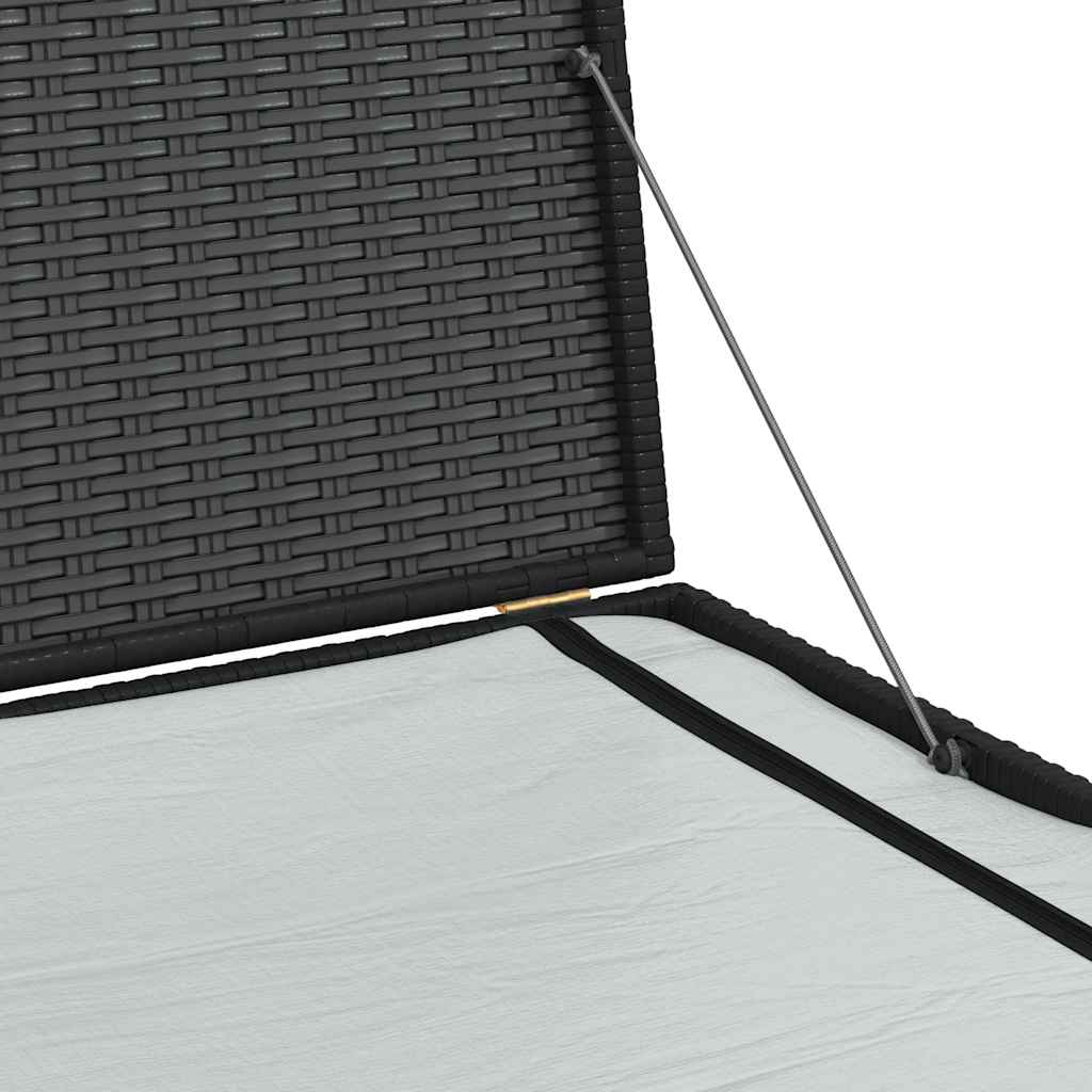 udendørs opbevaringskasse 150x100x100 cm polyrattan sort