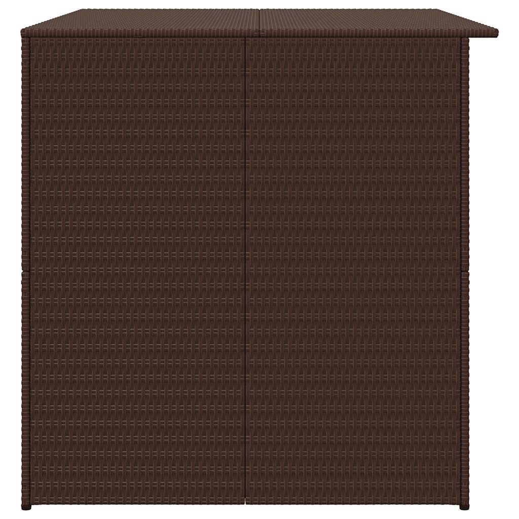 udendørs opbevaringskasse 150x100x100 cm polyrattan brun