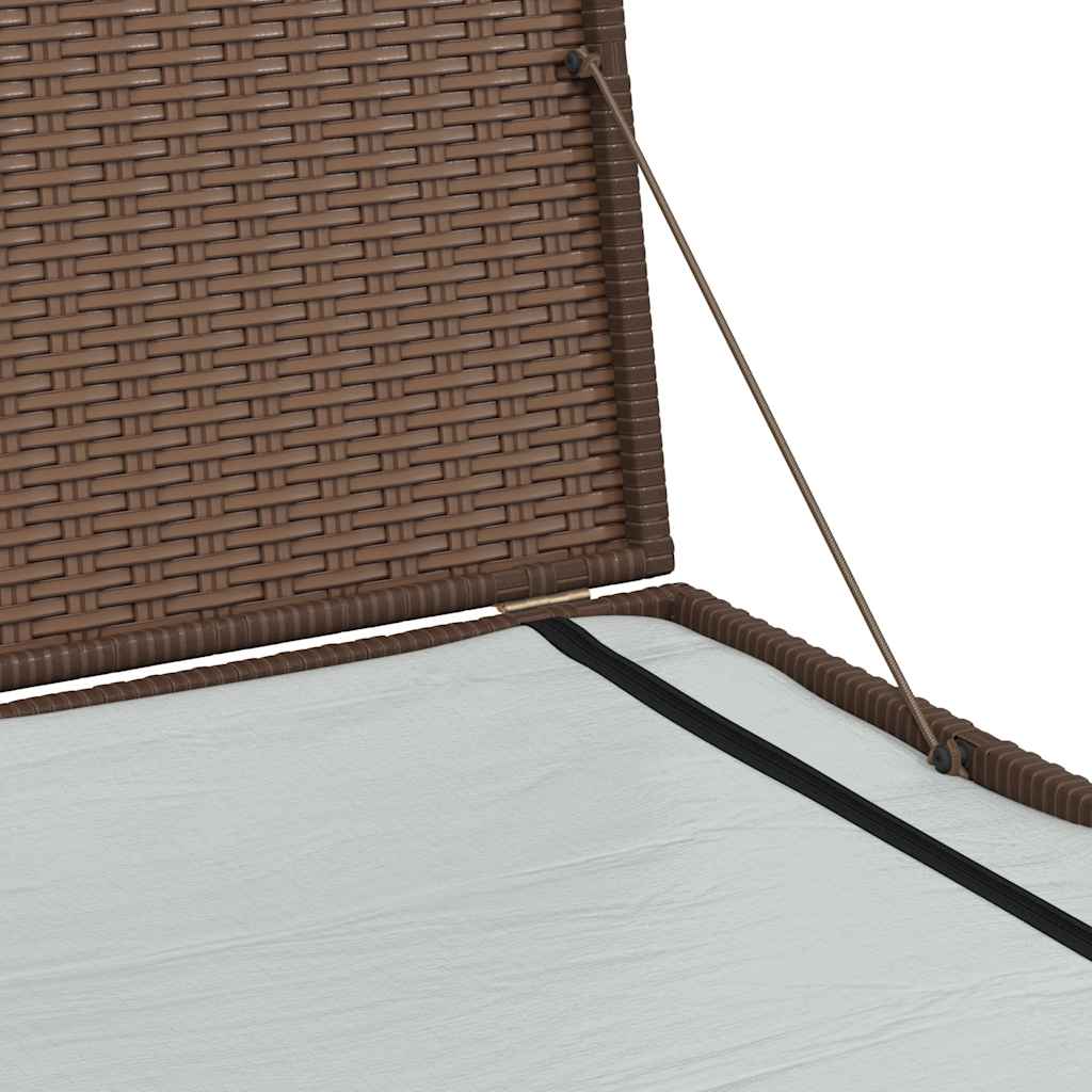udendørs opbevaringskasse 150x100x100 cm polyrattan brun