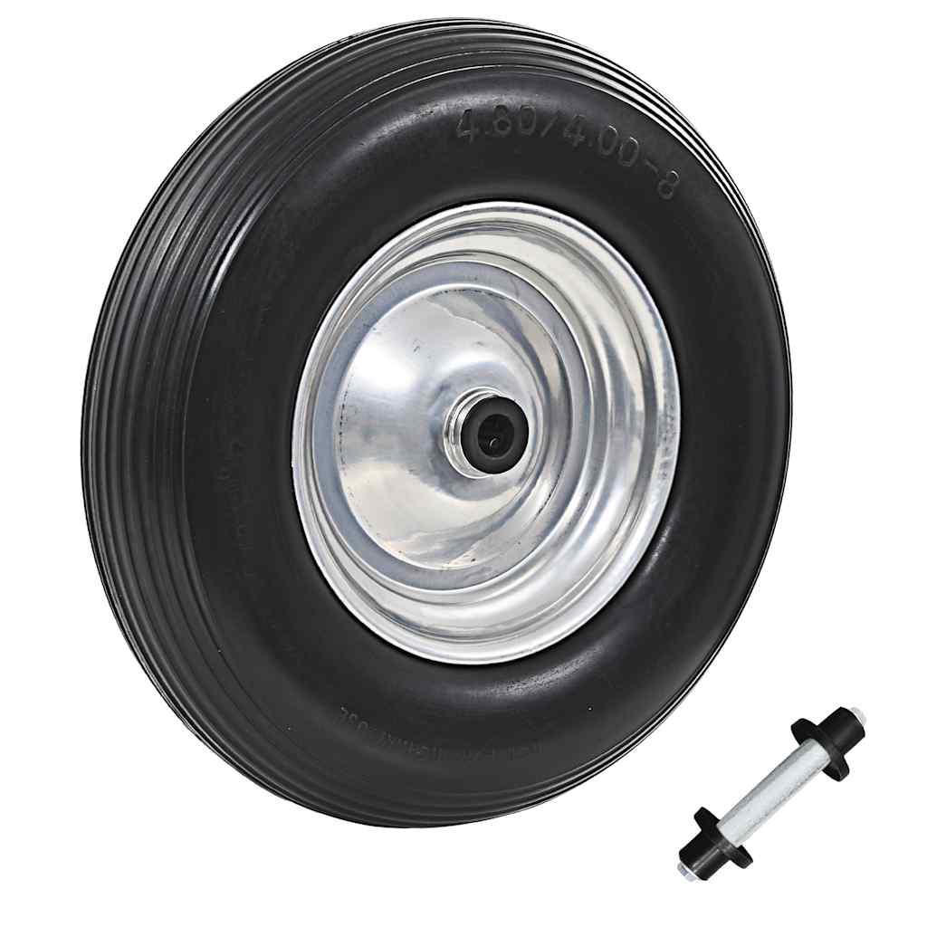 trillebørshjul med aksel massivt PU 4.00-8 390 mm