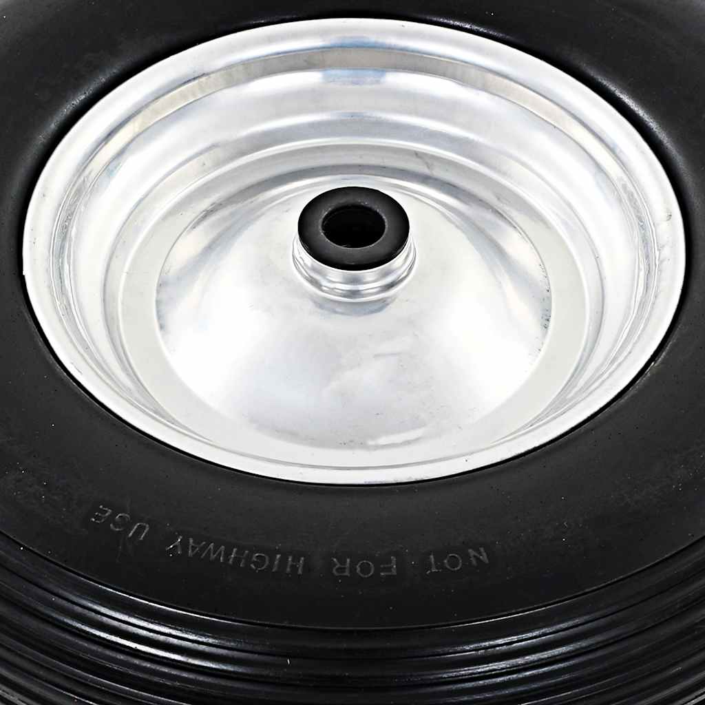 trillebørshjul med aksel massivt PU 4.00-8 390 mm