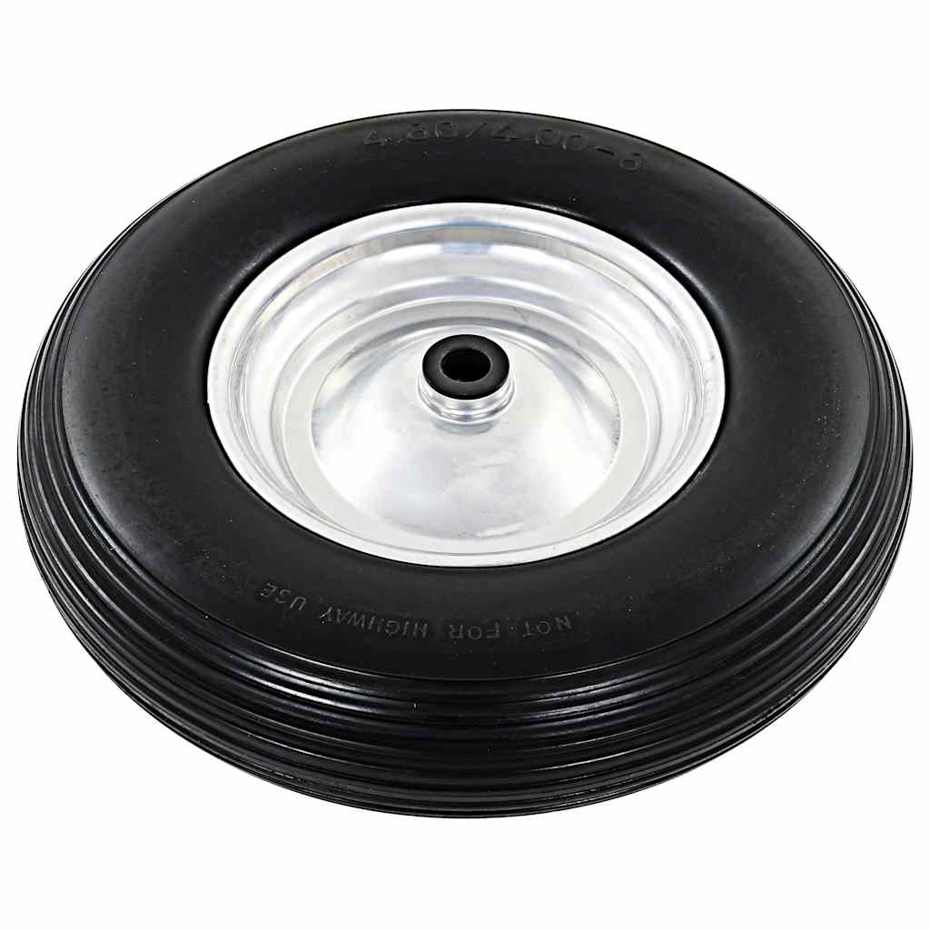 trillebørshjul med aksel 2 stk. massivt PU 4.00-8 390 mm
