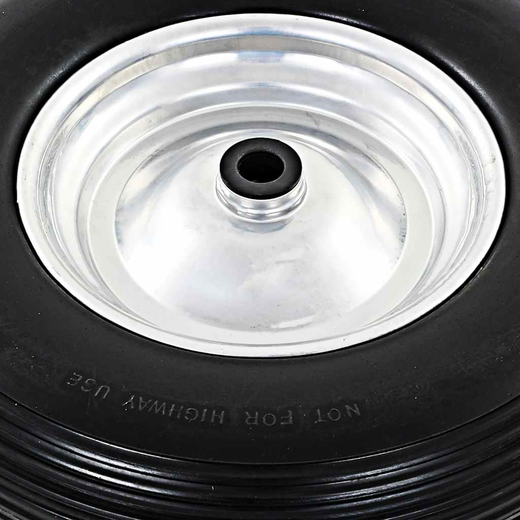 trillebørshjul med aksel 2 stk. massivt PU 4.00-8 390 mm