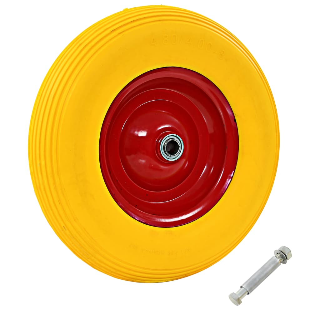 trillebørshjul med aksel PU 4.00-8 390 mm