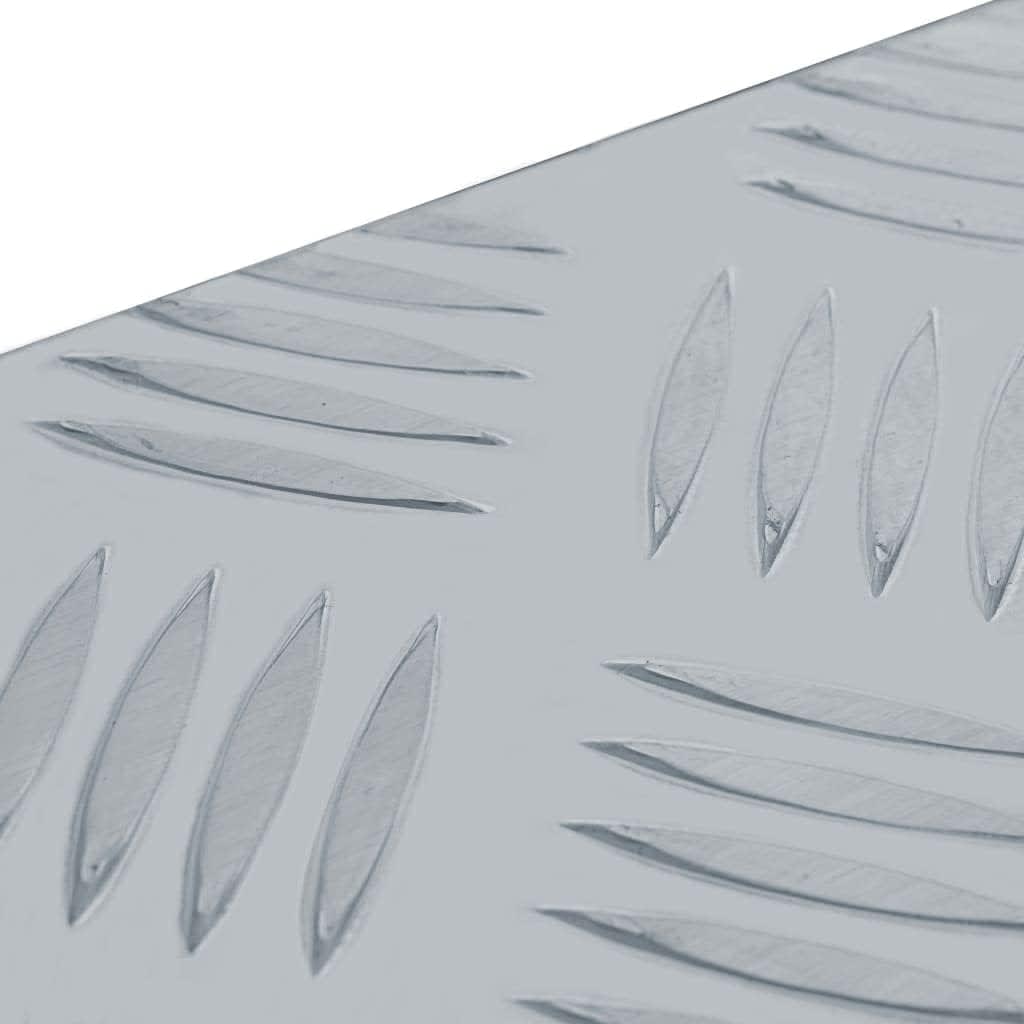 aluminiumskasse 70 x 24 x 42 cm trapezformet sølvfarvet