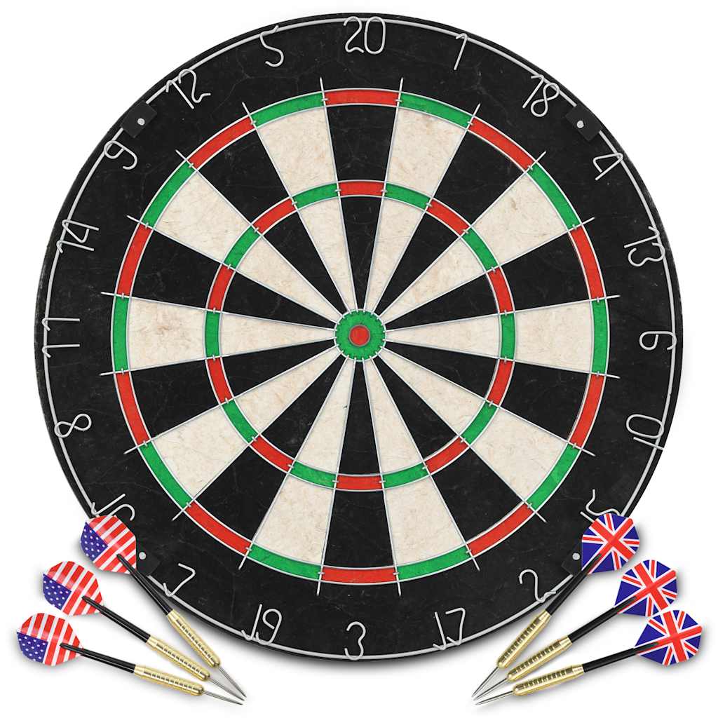 professionel dartskive i sisal med 6 dartpile
