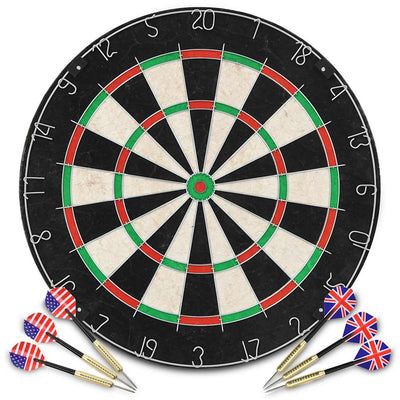 professionel dartskive i sisal med 6 dartpile