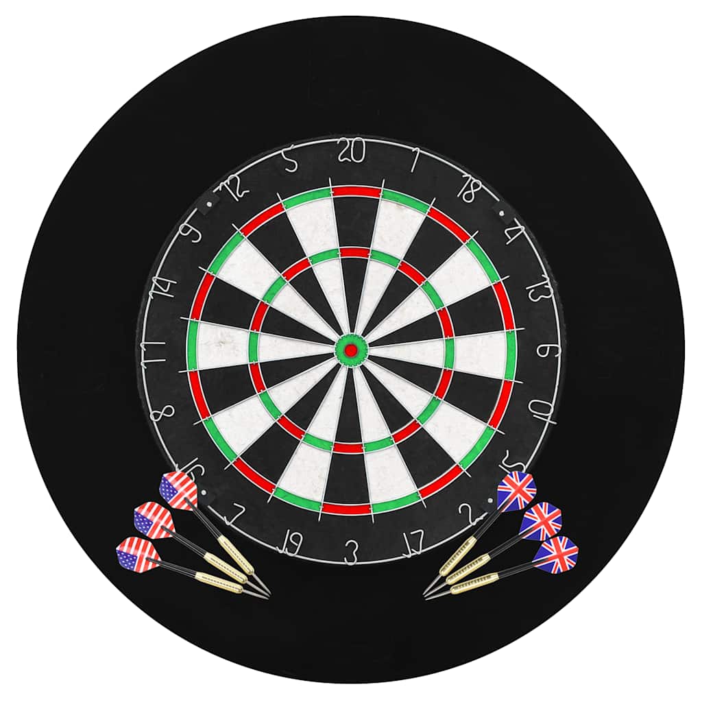 professionel dartskive i sisal med 6 dartpile og ramme