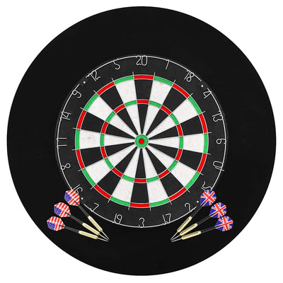 professionel dartskive i sisal med 6 dartpile og ramme
