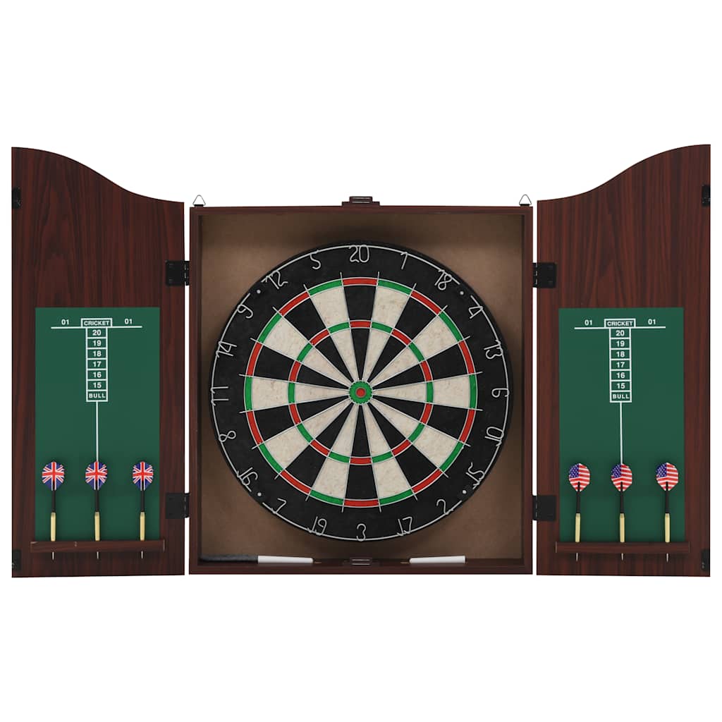 professionel dartskive i sisal med skab og 6 dartpile