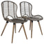 spisebordsstole 2 stk. naturligt rattan brun