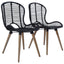 spisebordsstole 2 stk. naturlig rattan sort