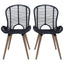 spisebordsstole 2 stk. naturlig rattan sort