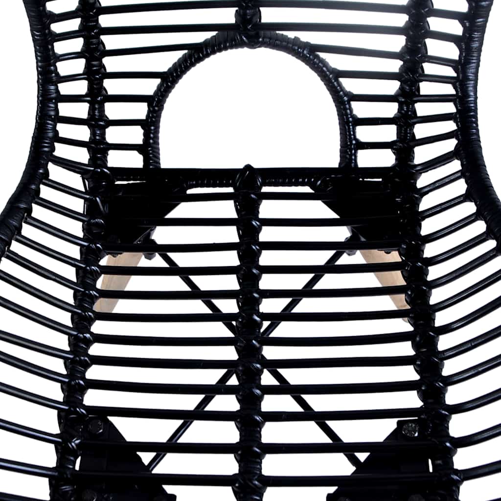 spisebordsstole 4 stk. naturligt rattan sort