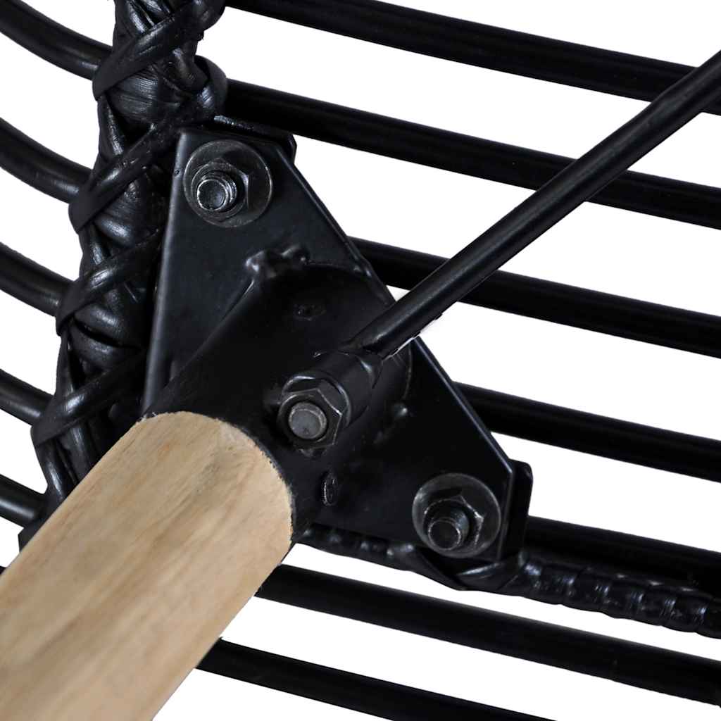 spisebordsstole 4 stk. naturligt rattan sort