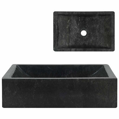 håndvask 45x30x12 cm marmor sort højglans
