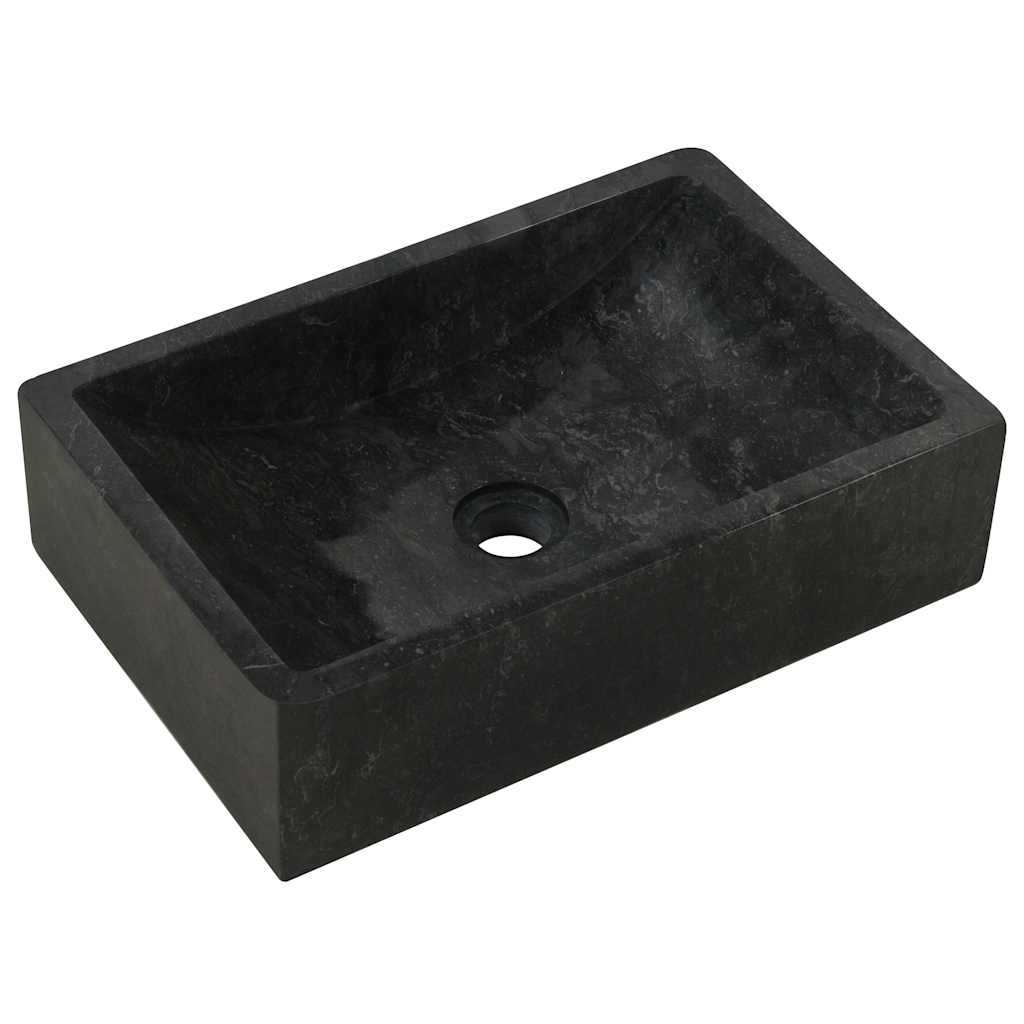 håndvask 45x30x12 cm marmor sort højglans