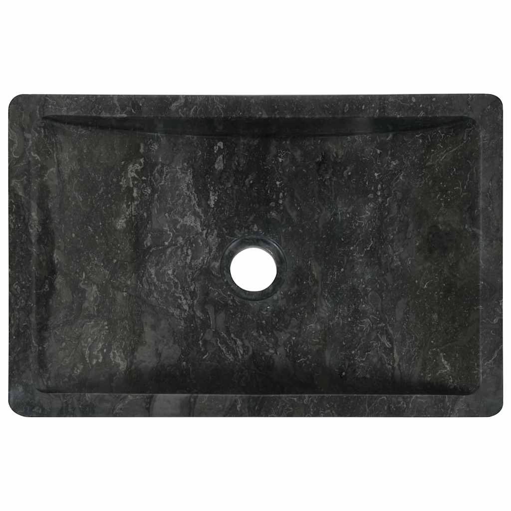 håndvask 45x30x12 cm marmor sort højglans