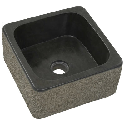 håndvask 30x30x15 cm flodsten sort