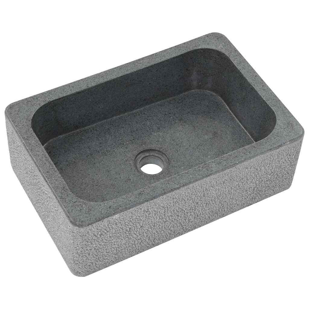 håndvask 45 x 30 x 15 cm flodsten sort