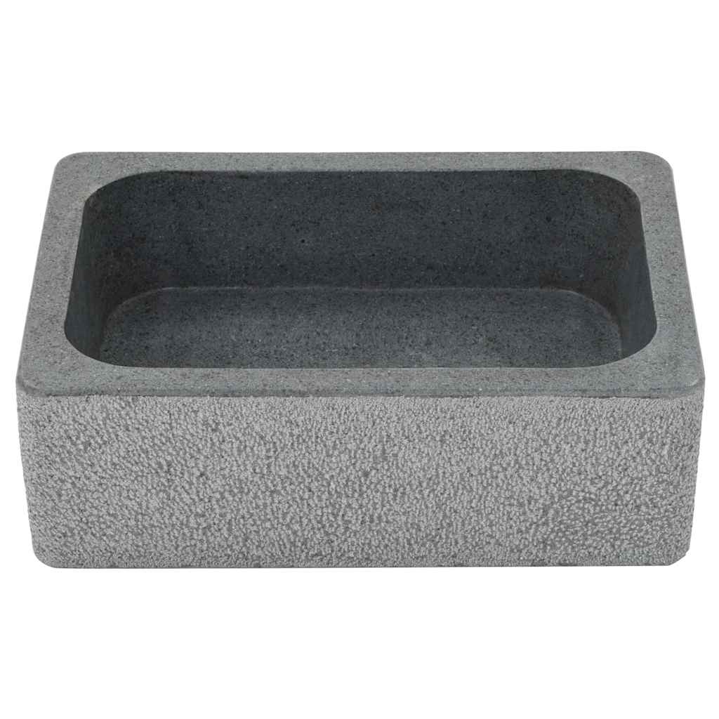 håndvask 45 x 30 x 15 cm flodsten sort