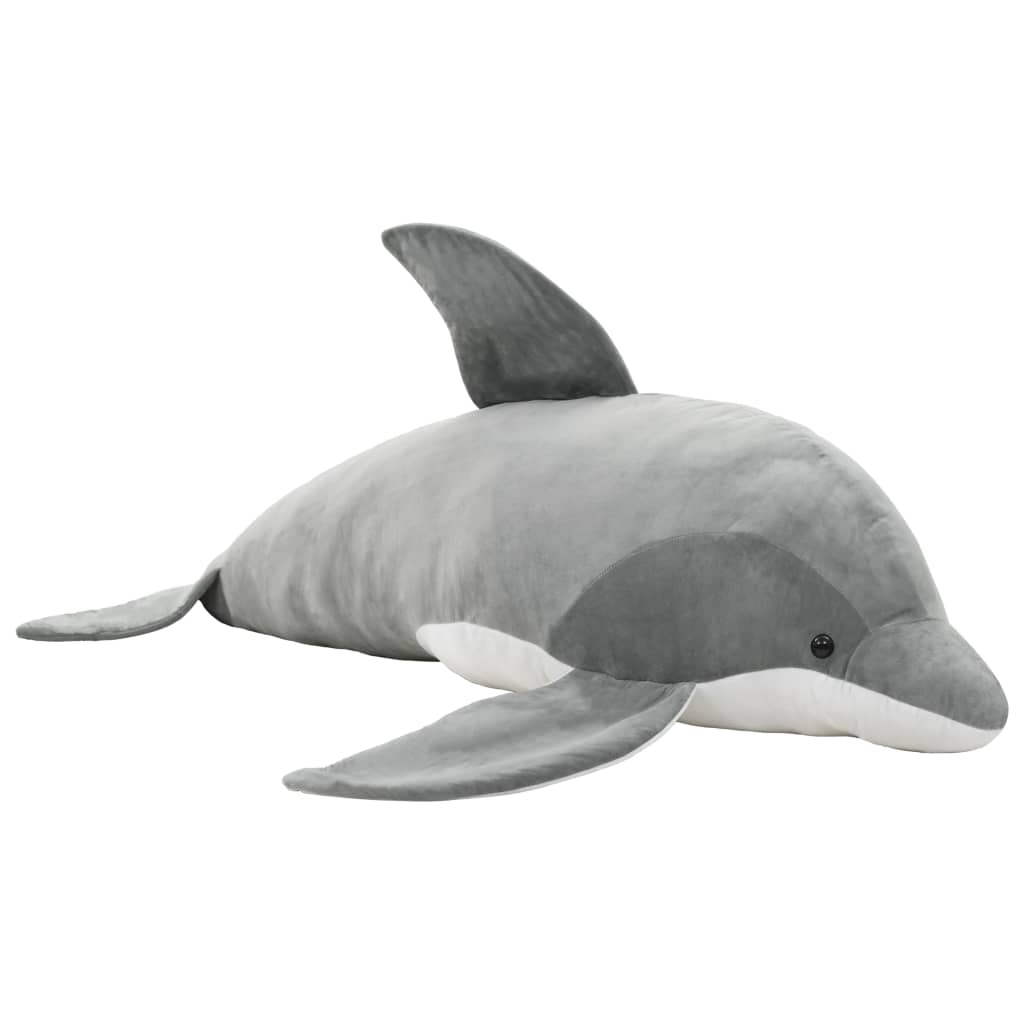 tøjdyr delfin plysstof grå