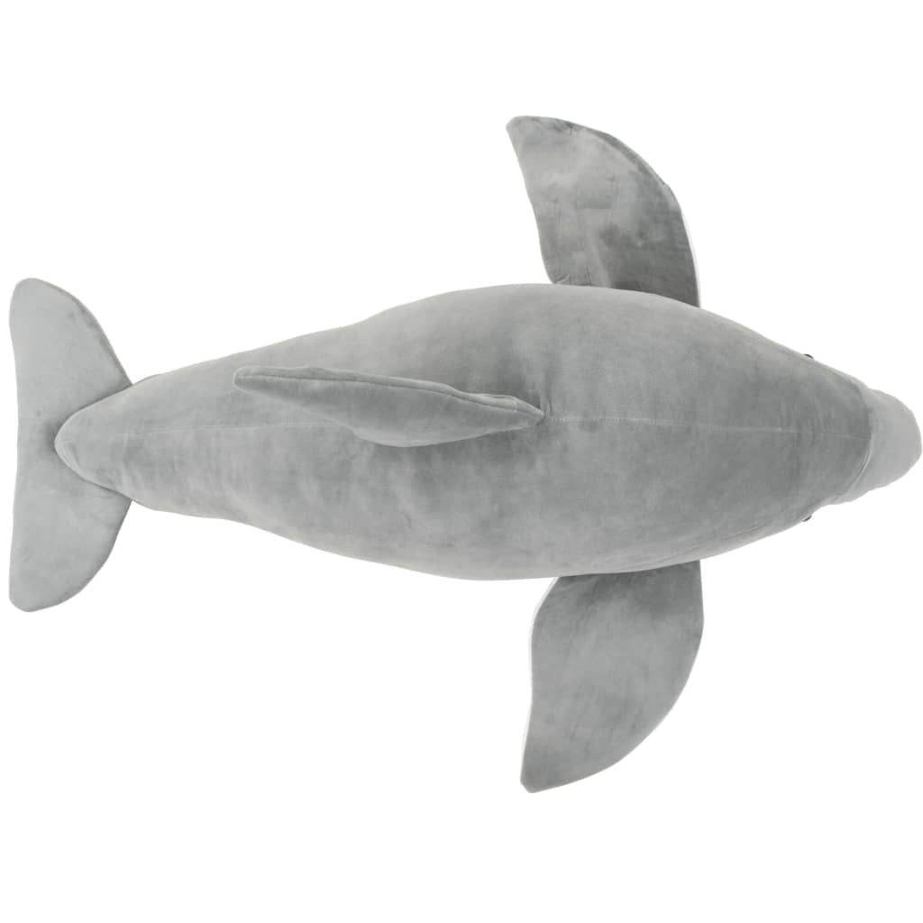 tøjdyr delfin plysstof grå