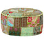puffe med patchwork rund bomuld håndlavet 40 x 20 cm grøn