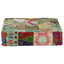puffe med patchwork firkantet bomuld håndlavet 50 x 50 x 12 cm grøn
