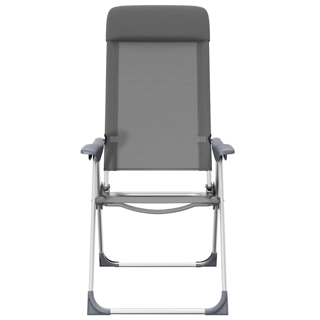 foldbare campingstole 2 stk. aluminium grå