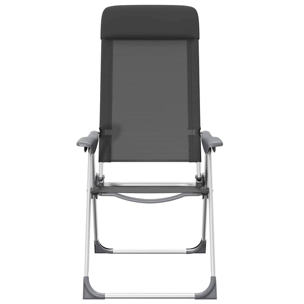 foldbare campingstole 2 stk. aluminium sort
