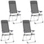 foldbare campingstole 4 stk. aluminium grå