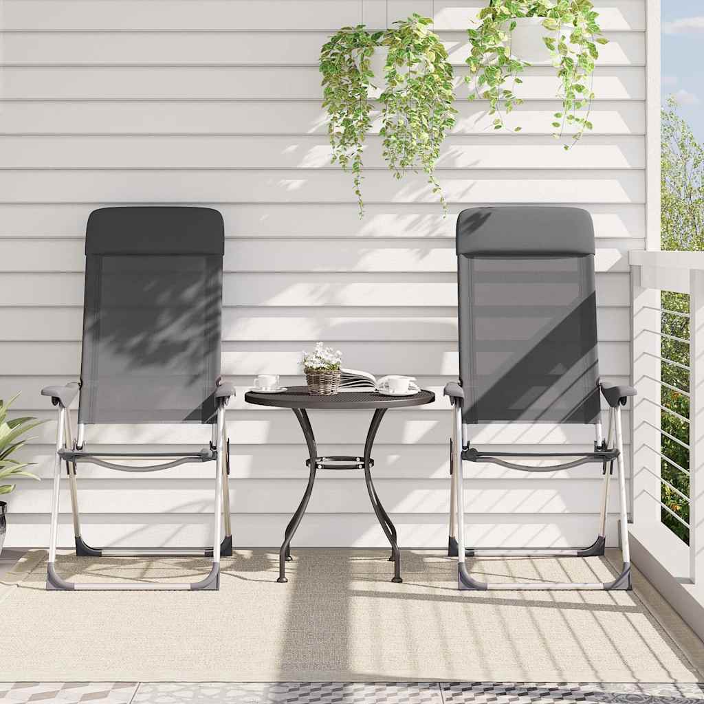 foldbare campingstole 4 stk. aluminium grå