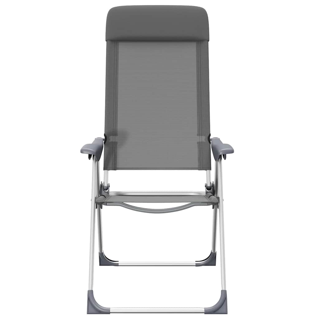 foldbare campingstole 4 stk. aluminium grå