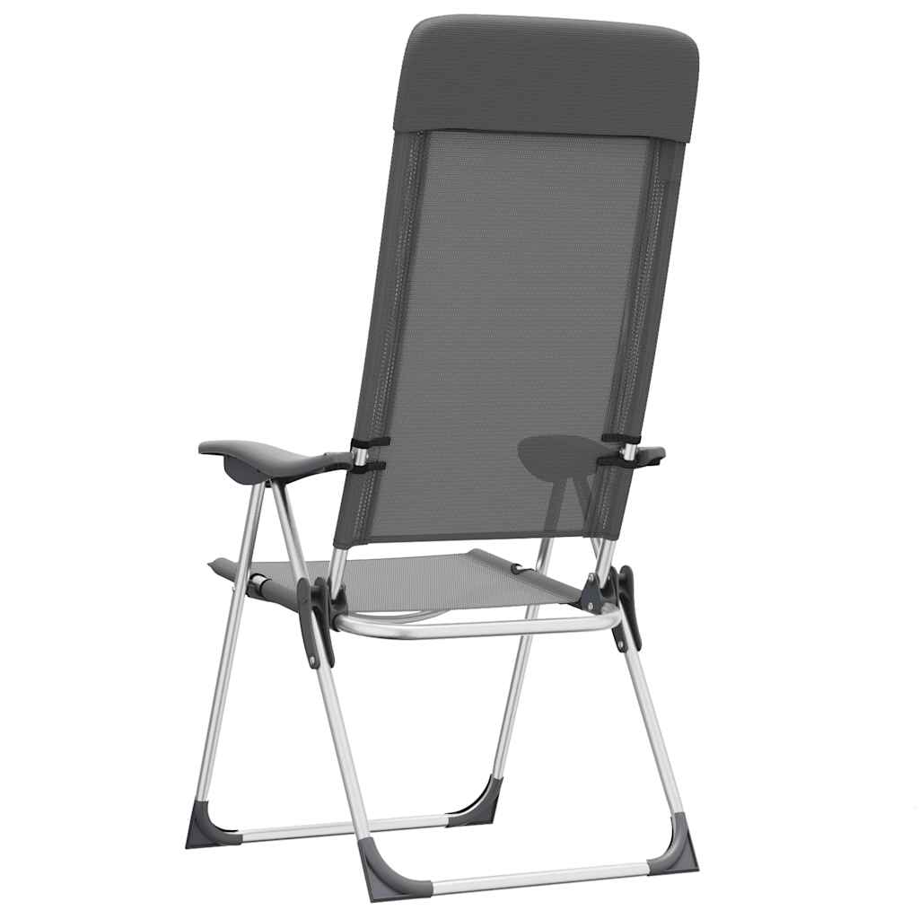 foldbare campingstole 4 stk. aluminium grå