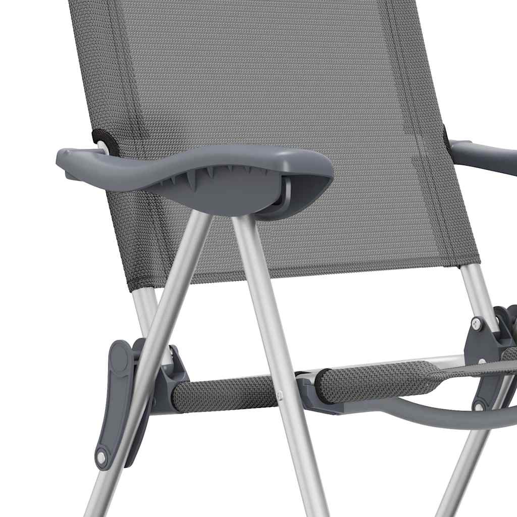 foldbare campingstole 4 stk. aluminium grå