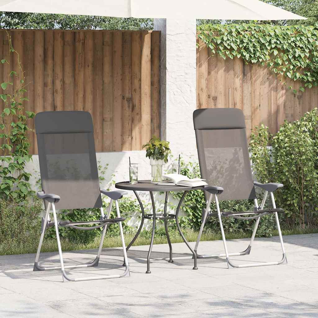 foldbare campingstole 4 stk. aluminium grå
