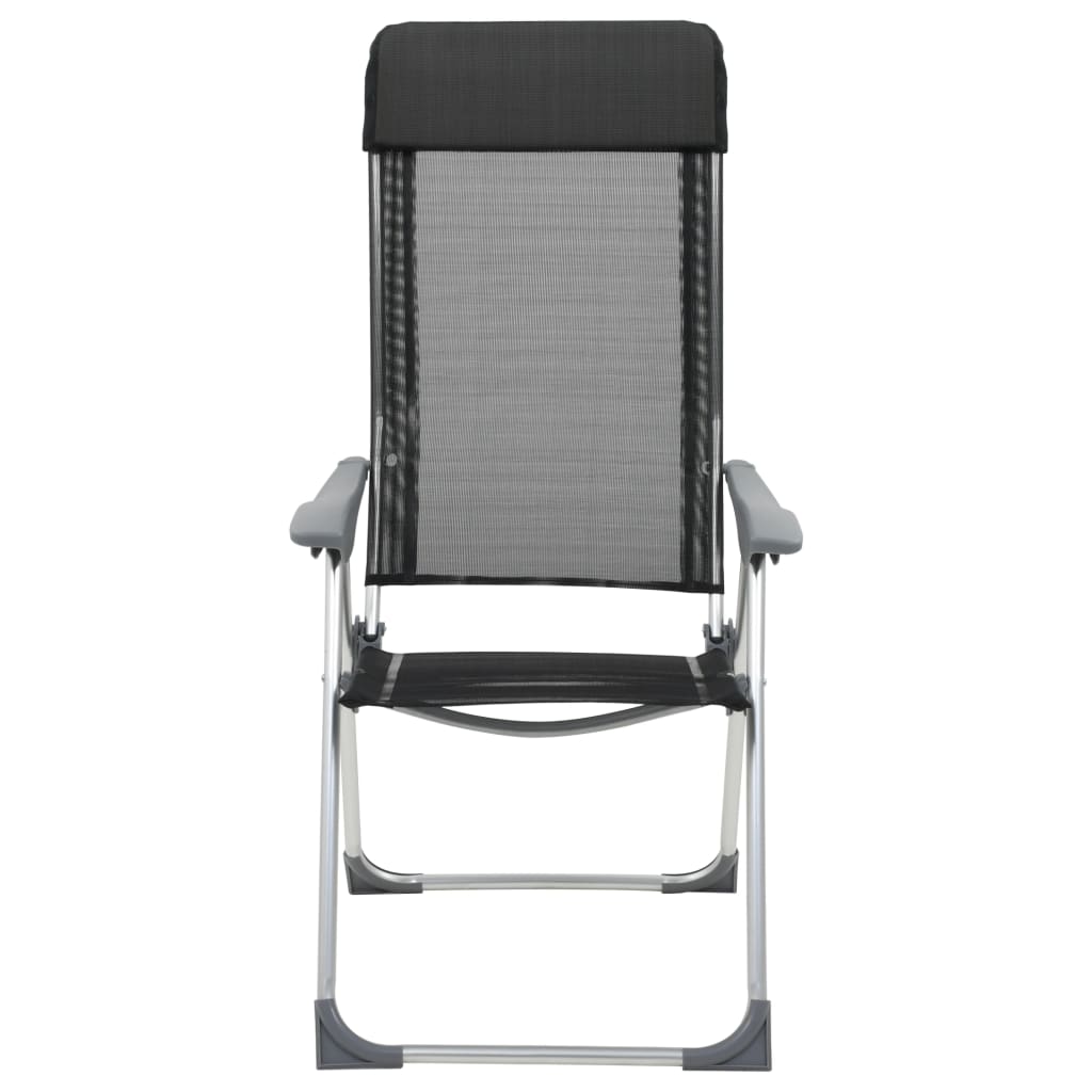 foldbare campingstole 4 stk. aluminium sort