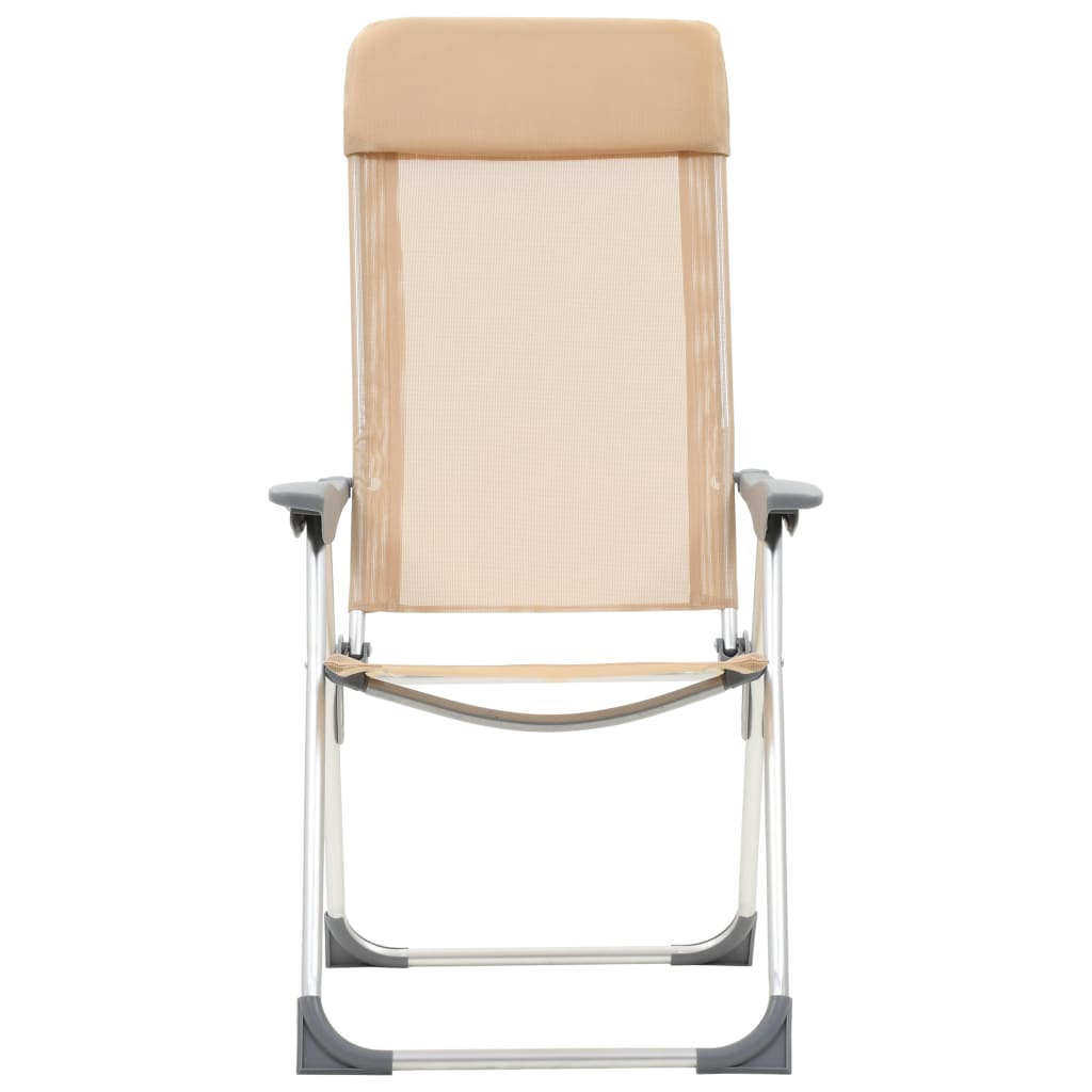 foldbare campingstole 4 stk. aluminium cremefarvet
