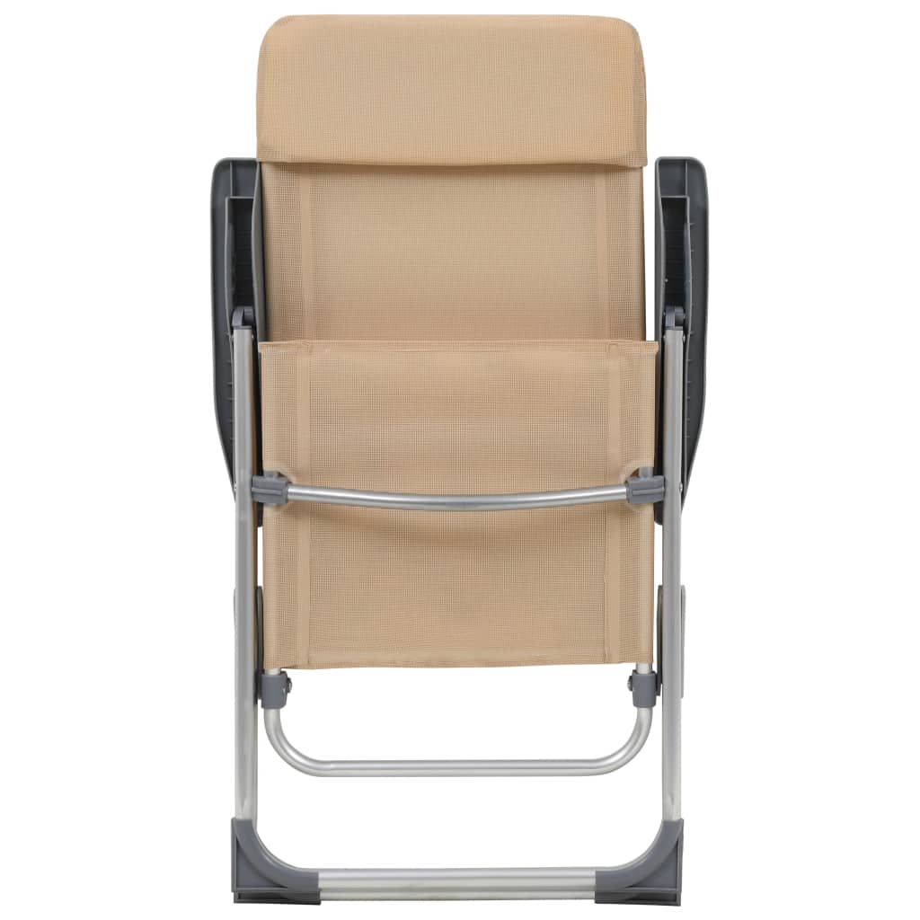 foldbare campingstole 4 stk. aluminium cremefarvet