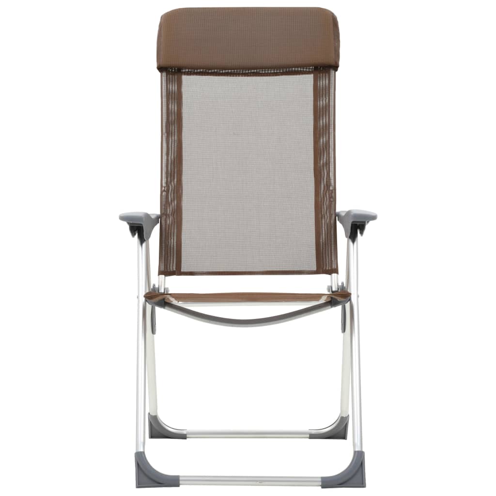 foldbare campingstole 4 stk. aluminium brun