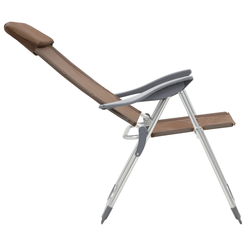 foldbare campingstole 4 stk. aluminium brun