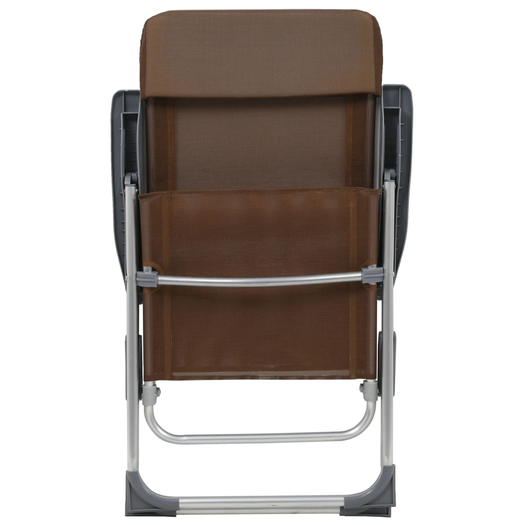 foldbare campingstole 4 stk. aluminium brun