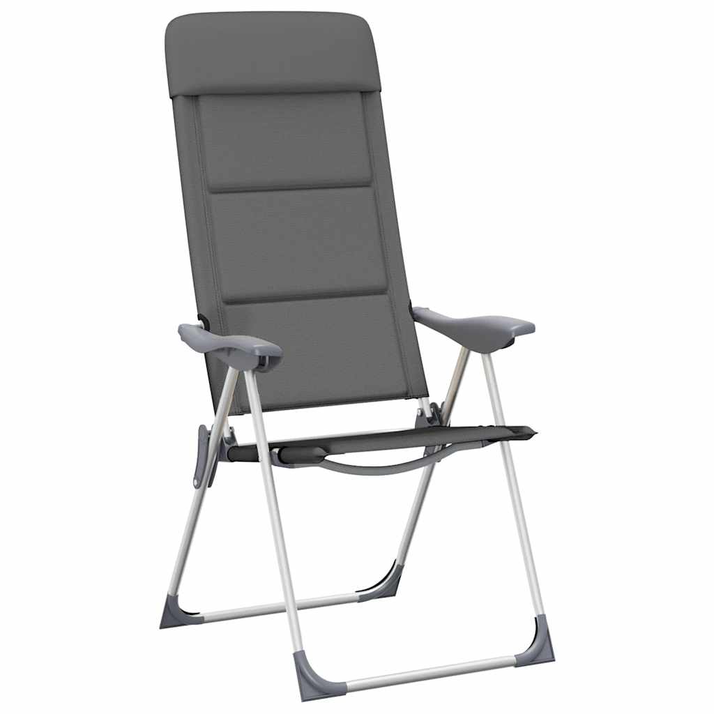 campingstole 2 stk. aluminium 58 x 69 x 111 cm grå