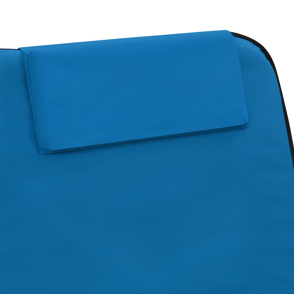 foldbare strandmåtter 2 stk. stål og stof blå