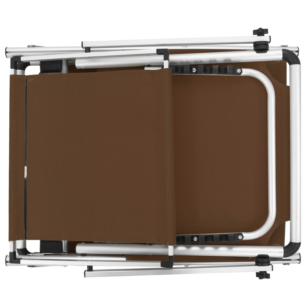 foldbar liggestol med tag aluminium og textilene brun